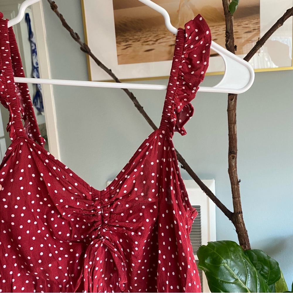 Express Red Polka Dot Blouse
